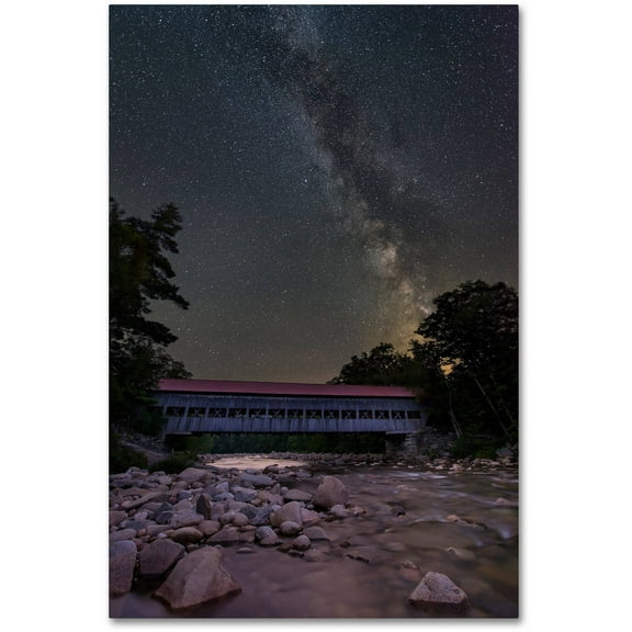 Trademark Fine Art "Swift River Night" Canvas Art by Michael Blanchette Photography