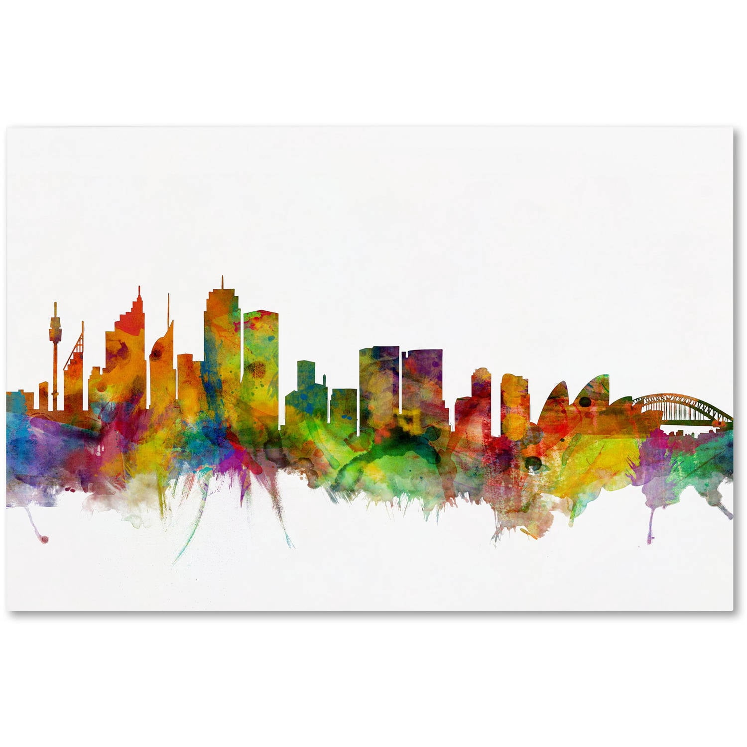 Trademark Fine Art "Sydney Australia Skyline" Canvas Art by Michael Tompsett