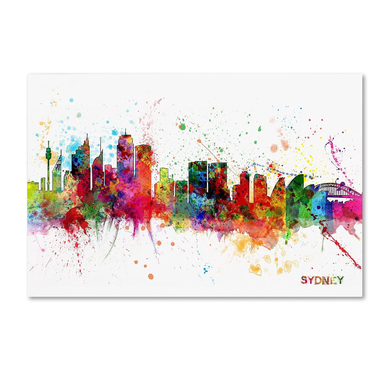 Trademark Fine Art "Sydney Australia Skyline II" Canvas Art by Michael Tompsett