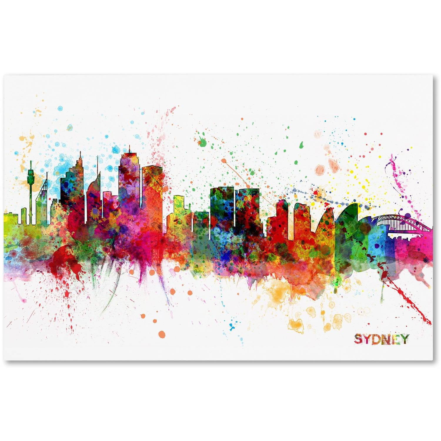 Trademark Fine Art "Sydney Australia Skyline II" Canvas Art by Michael Tompsett