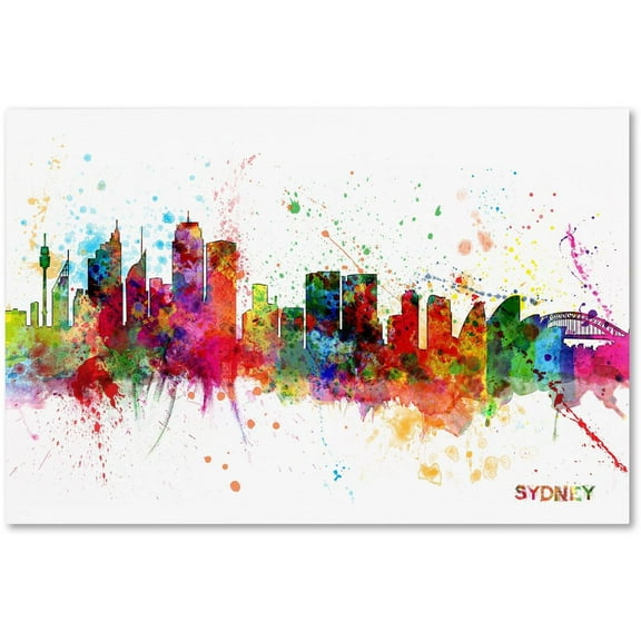 Trademark Fine Art "Sydney Australia Skyline II" Canvas Art by Michael Tompsett