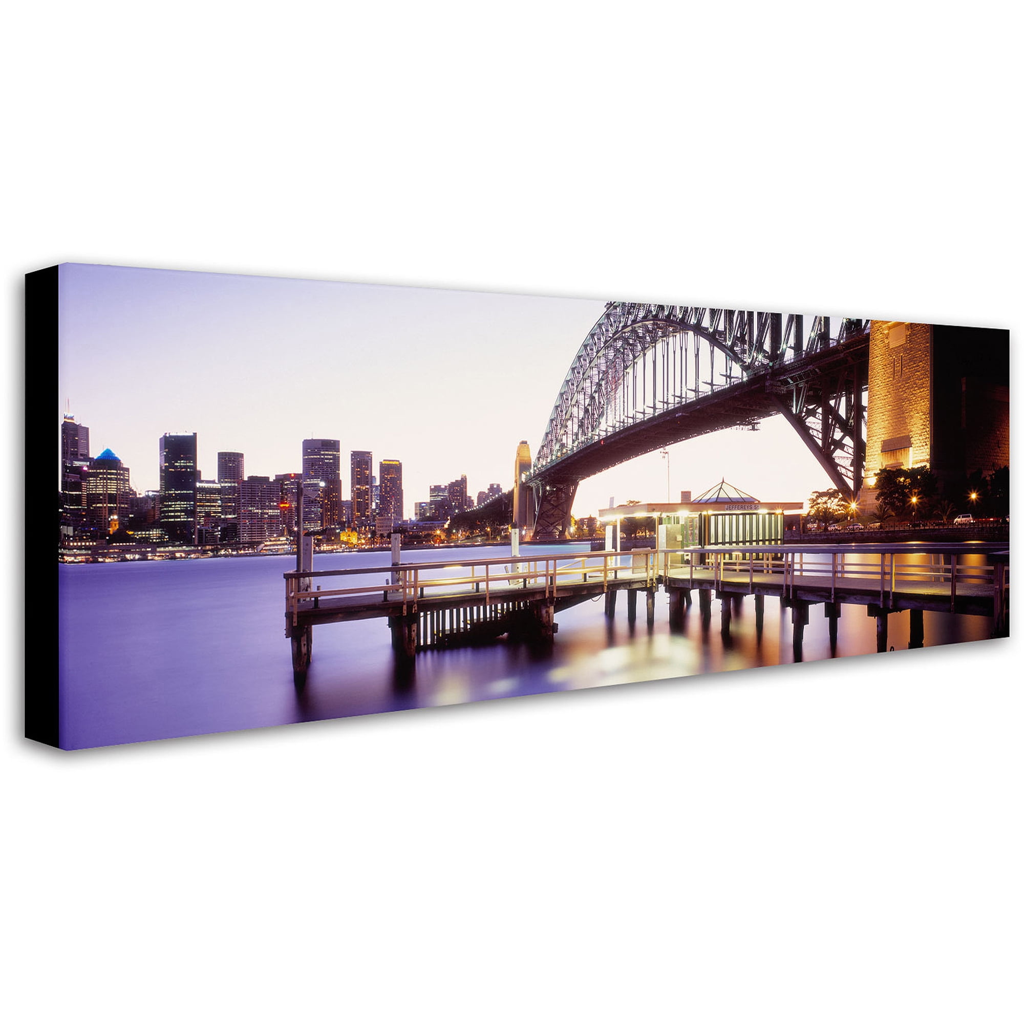 Sydney Harbour Panoramic Photographic Print on Natural Wood Frame