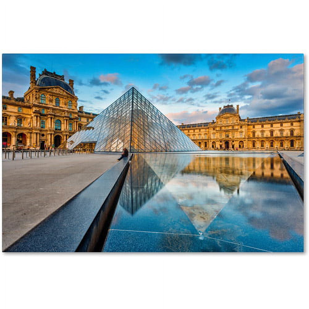 Trademark Fine Art "SymÃƒÂ©trie du Louvre" Canvas Art by Mathieu Rivrin