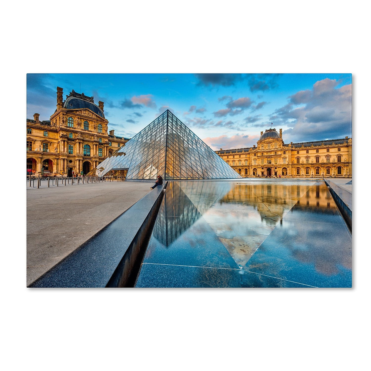 Trademark Fine Art "SymÃƒÂ©trie du Louvre" Canvas Art by Mathieu Rivrin