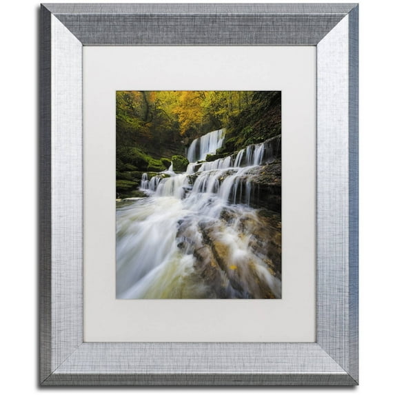 Trademark Fine Art "Symphony of Autumn" Canvas Art by Mathieu Rivrin, White Matte, Silver Frame
