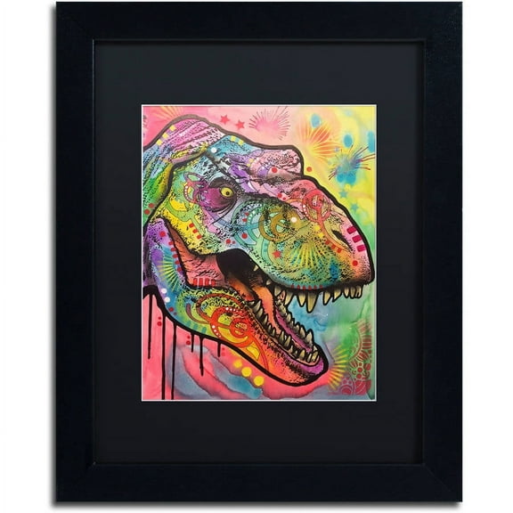 Trademark Fine Art "T Rex 1" Canvas Art by Dean Russo, Black Matte, Black Frame