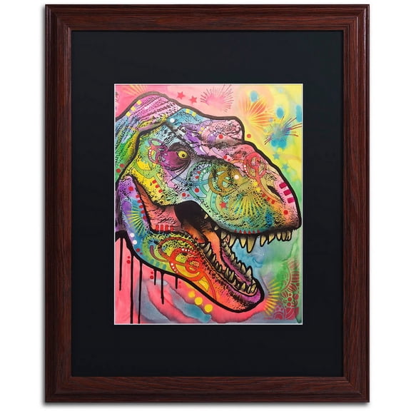 Trademark Fine Art "T Rex 1" Canvas Art by Dean Russo, Black Matte, Wood Frame