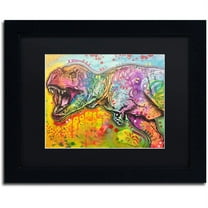 Trademark Fine Art "T Rex 2" Canvas Art by Dean Russo, Black Matte, Black Frame