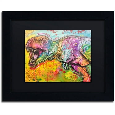 Trademark Fine Art "T Rex 2" Canvas Art by Dean Russo, Black Matte, Black Frame