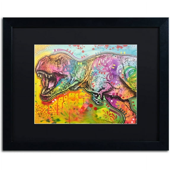 Trademark Fine Art "T Rex 2" Canvas Art by Dean Russo, Black Matte, Black Frame