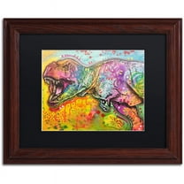 Trademark Fine Art "T Rex 2" Canvas Art by Dean Russo, Black Matte, Wood Frame
