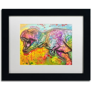 Trademark Fine Art "T Rex 2" Canvas Art by Dean Russo, White Matte, Black Frame