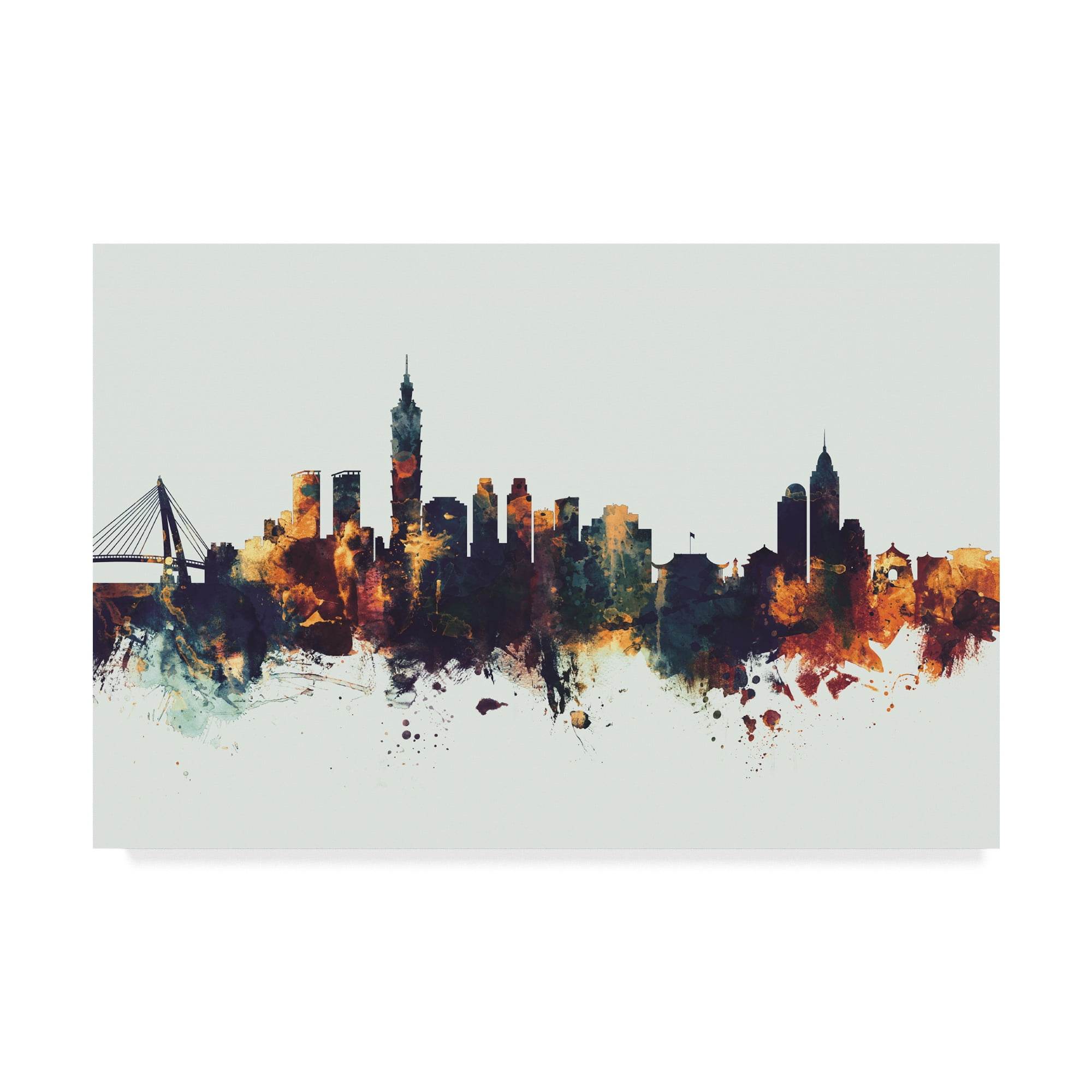 Trademark Fine Art 'Taipei Taiwan Skyline IV' Canvas Art by Michael Tompsett