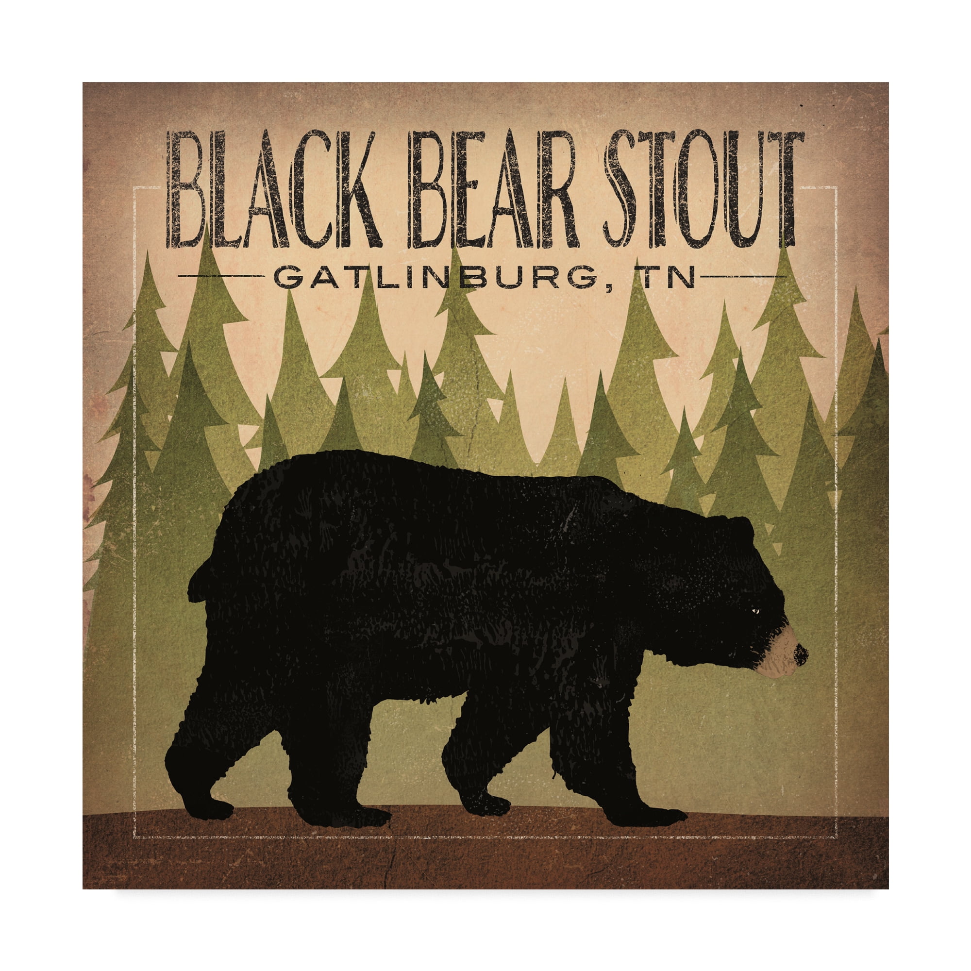 Trademark Fine Art 'Take a Hike Bear Black Bear Stout' Canvas Art by Ryan Fowler