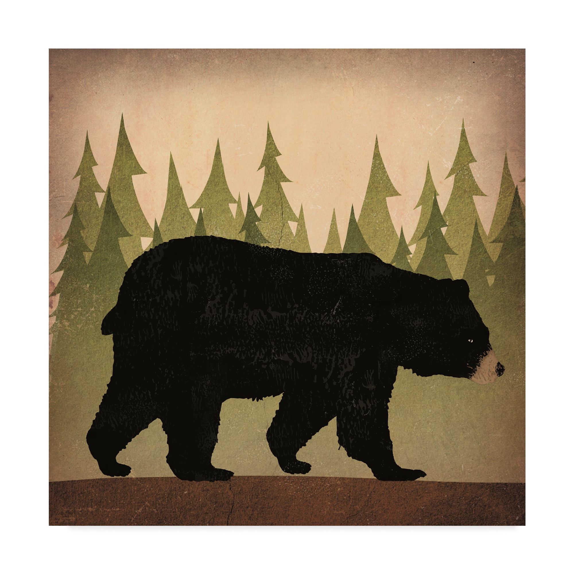 Trademark Fine Art 'Take a Hike Bear no Words' Canvas Art by Ryan Fowler