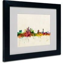 Trademark Fine Art "Tampa, Florida" Canvas Art by Michael Tompsett, Black Frame