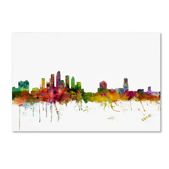 Trademark Fine Art "Tampa Florida Skyline" Canvas Art by Michael Tompsett