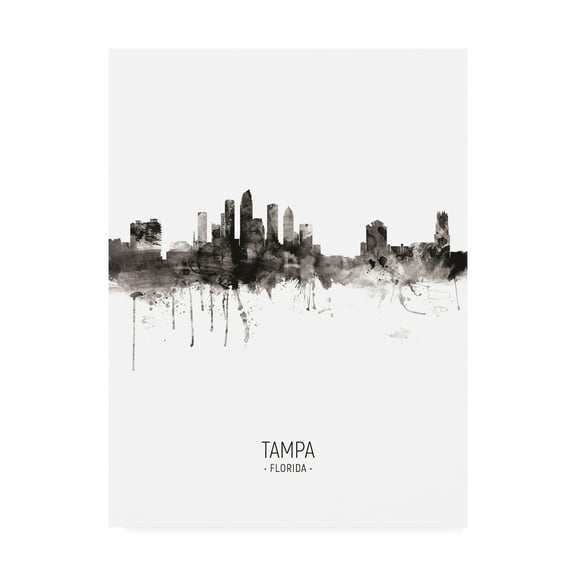 Trademark Fine Art 'Tampa Florida Skyline Portrait II' Canvas Art by Michael Tompsett