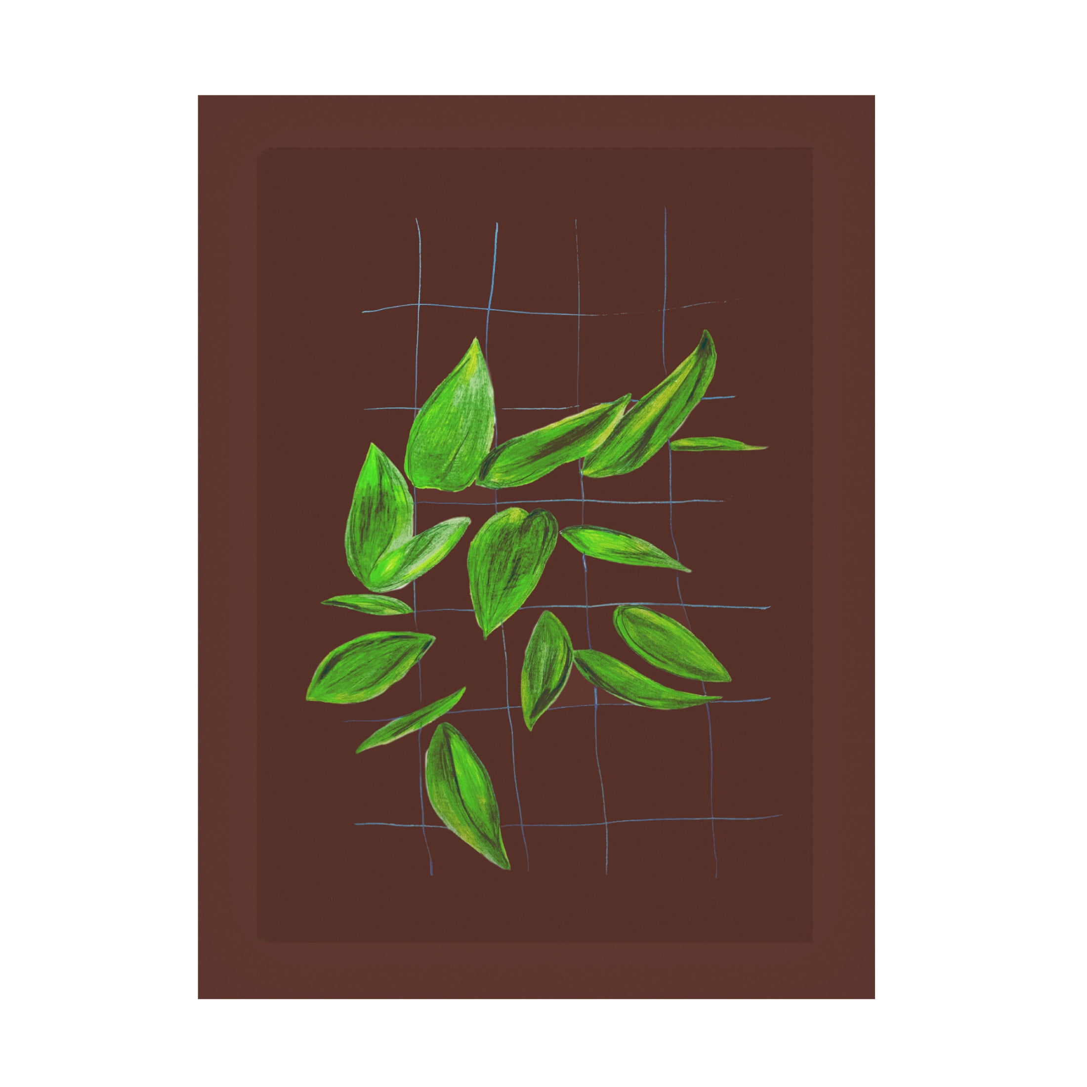 Trademark Fine Art Tania Sloth Woelders Grid leaves 3 Canvas Wall Art