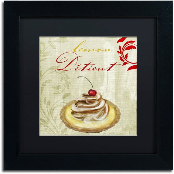 Trademark Fine Art "Tartes Francais, Lemon" Canvas Art by Color Bakery Black Matte, Black Frame