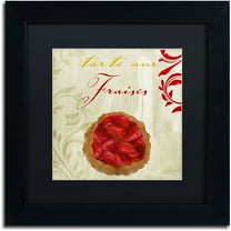 Trademark Fine Art "Tartes Francais, Strawberry" Canvas Art by Color Bakery Black Matte, Black Frame