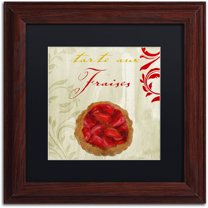 Trademark Fine Art "Tartes Francais, Strawberry" Canvas Art by Color Bakery Black Matte, Wood Frame