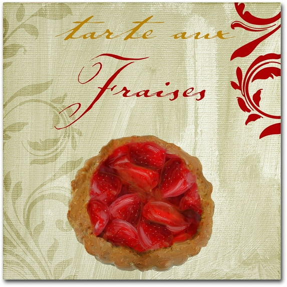 Trademark Fine Art "Tartes Francais, Strawberry" Canvas Art by Color Bakery