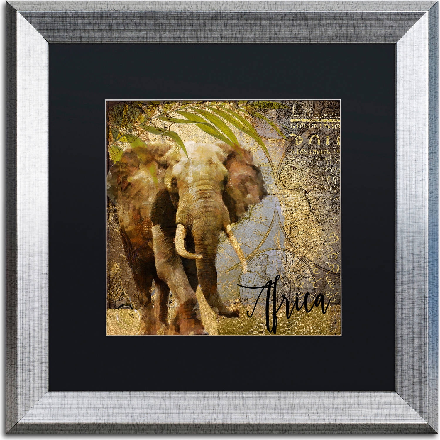 Taste of Africa III Acrylic Painting on Canvas with Silver Frame
