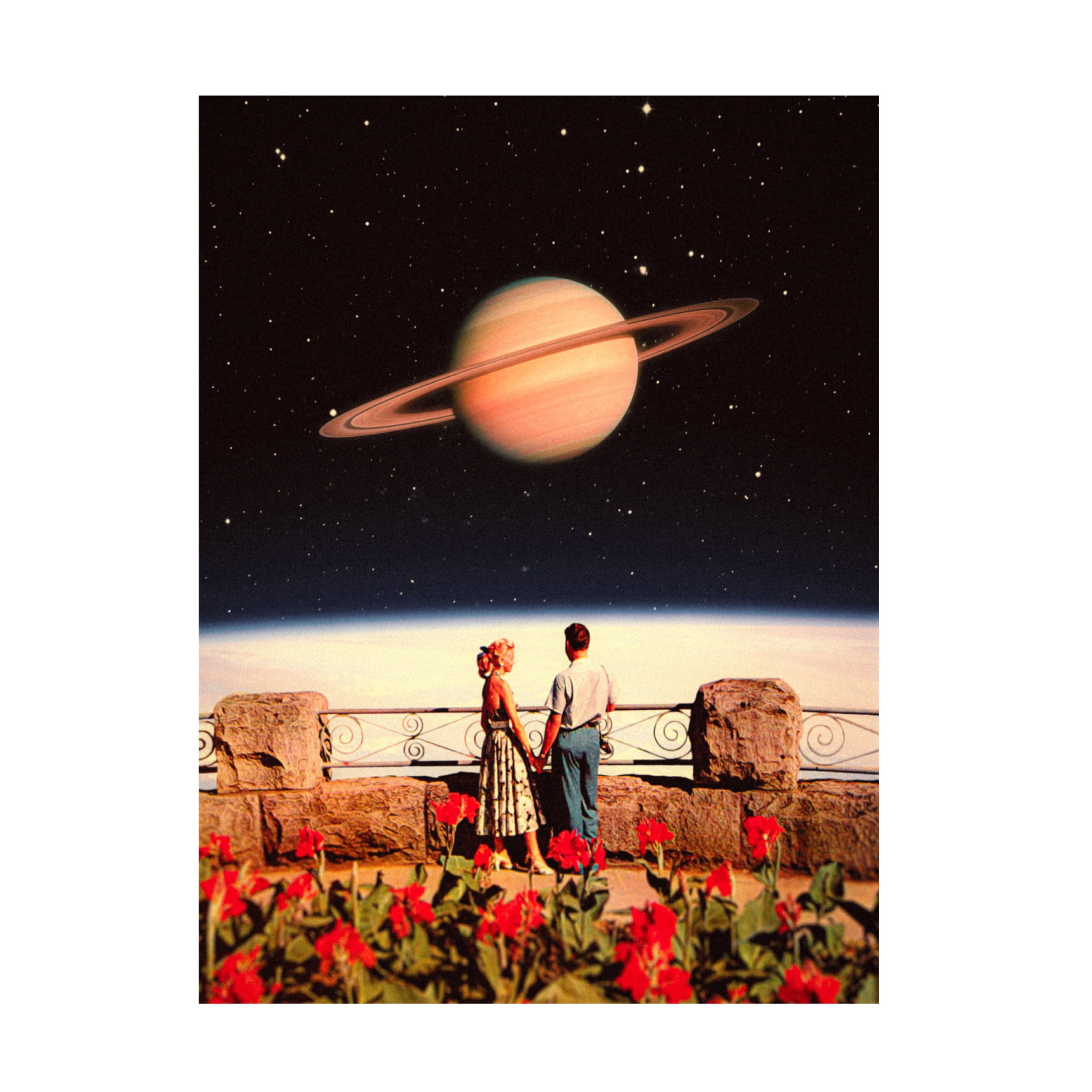Trademark Fine Art Taudalpoi  Lovers In Space Canvas Wall Art