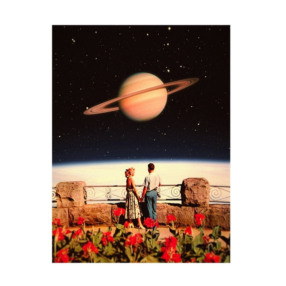 Trademark Fine Art Taudalpoi Lovers In Space Canvas Wall Art