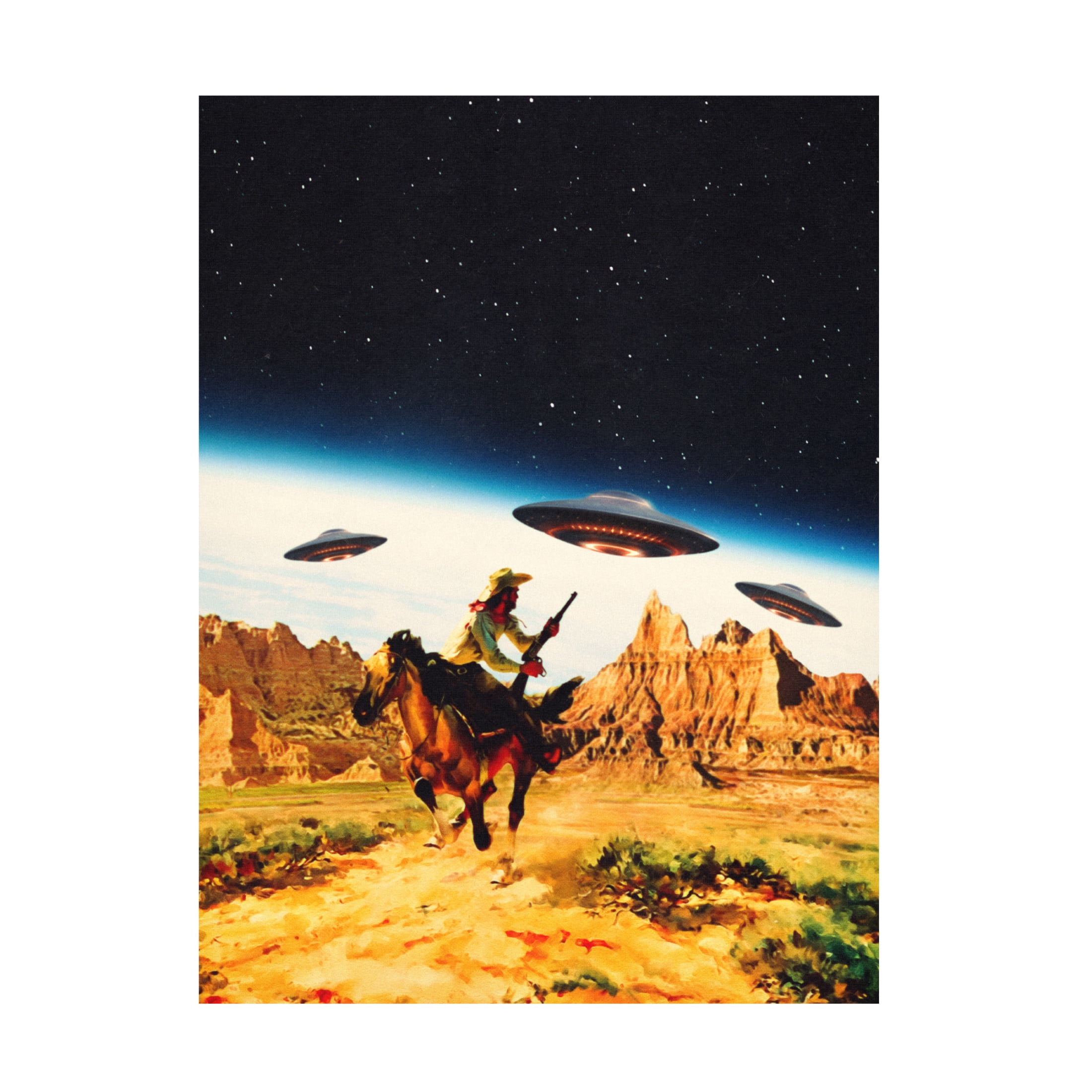 Trademark Fine Art Taudalpoi   UFO Space Chase Canvas Wall Art