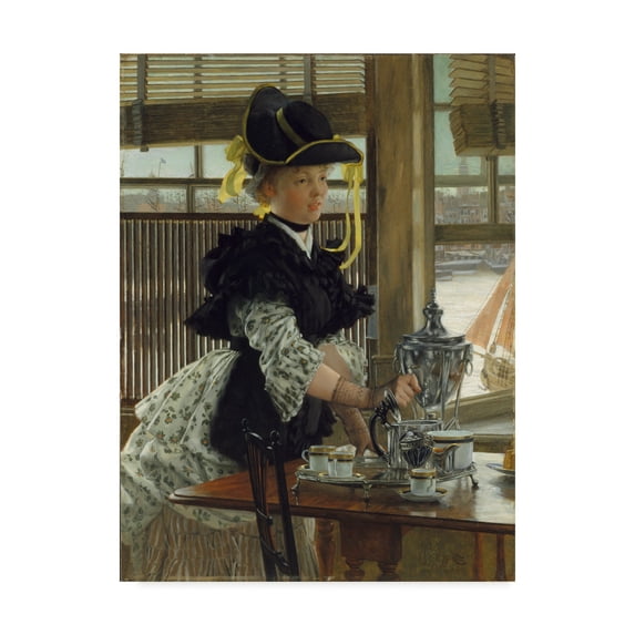 Trademark Fine Art 'Tea, 1872 ' Canvas Art by James Jacques Joseph Tissot
