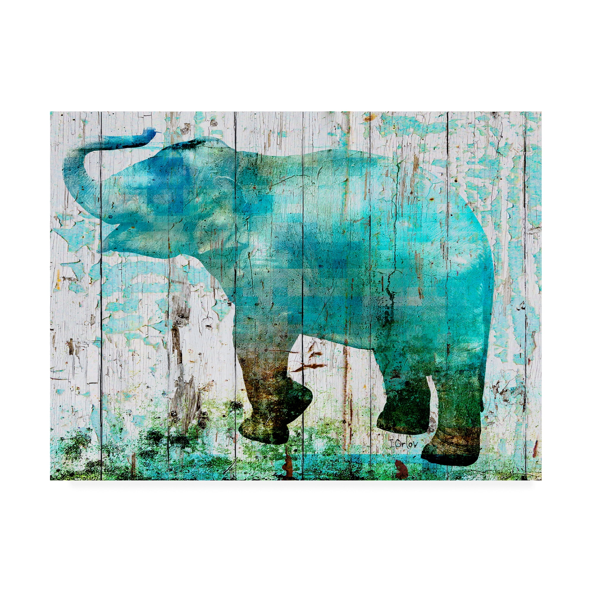 Trademark Fine Art 'Teal Blue Elephant' Canvas Art by Irena Orlov