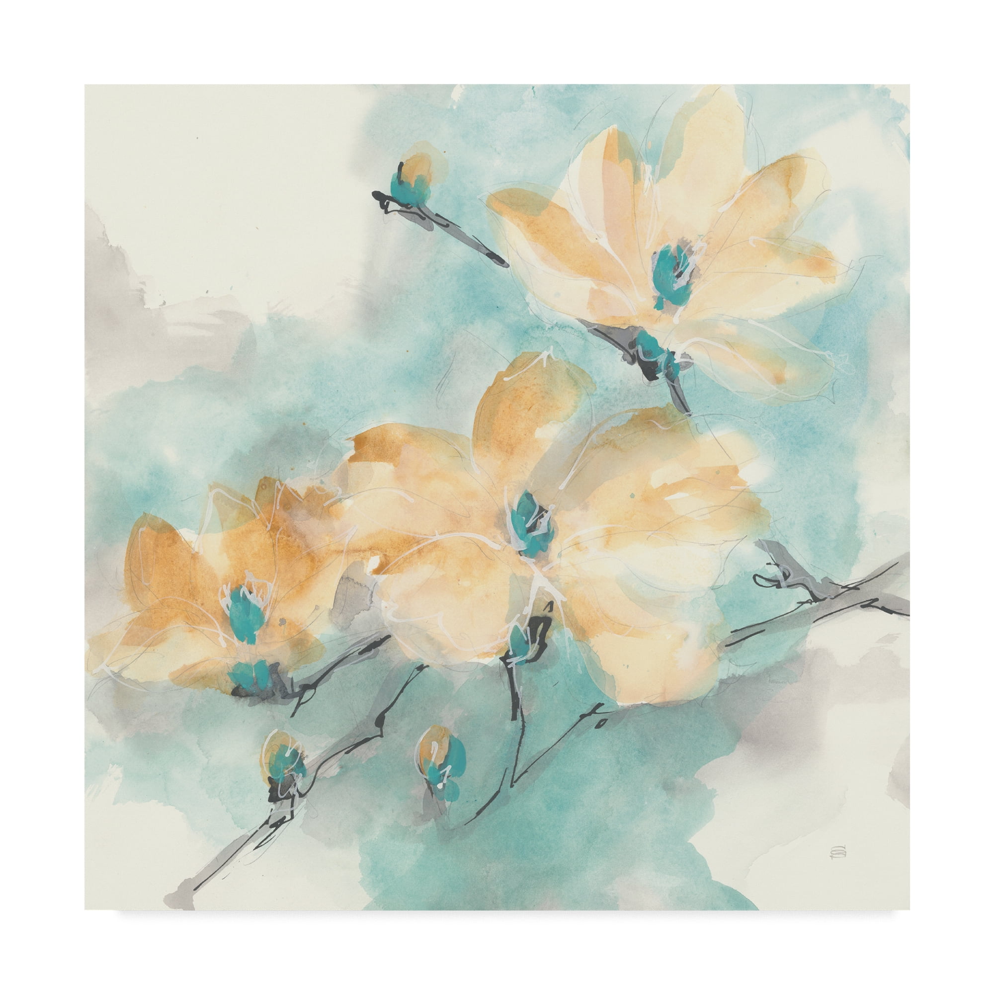 Trademark Fine Art 'Teal Buds II' Canvas Art by Chris Paschke