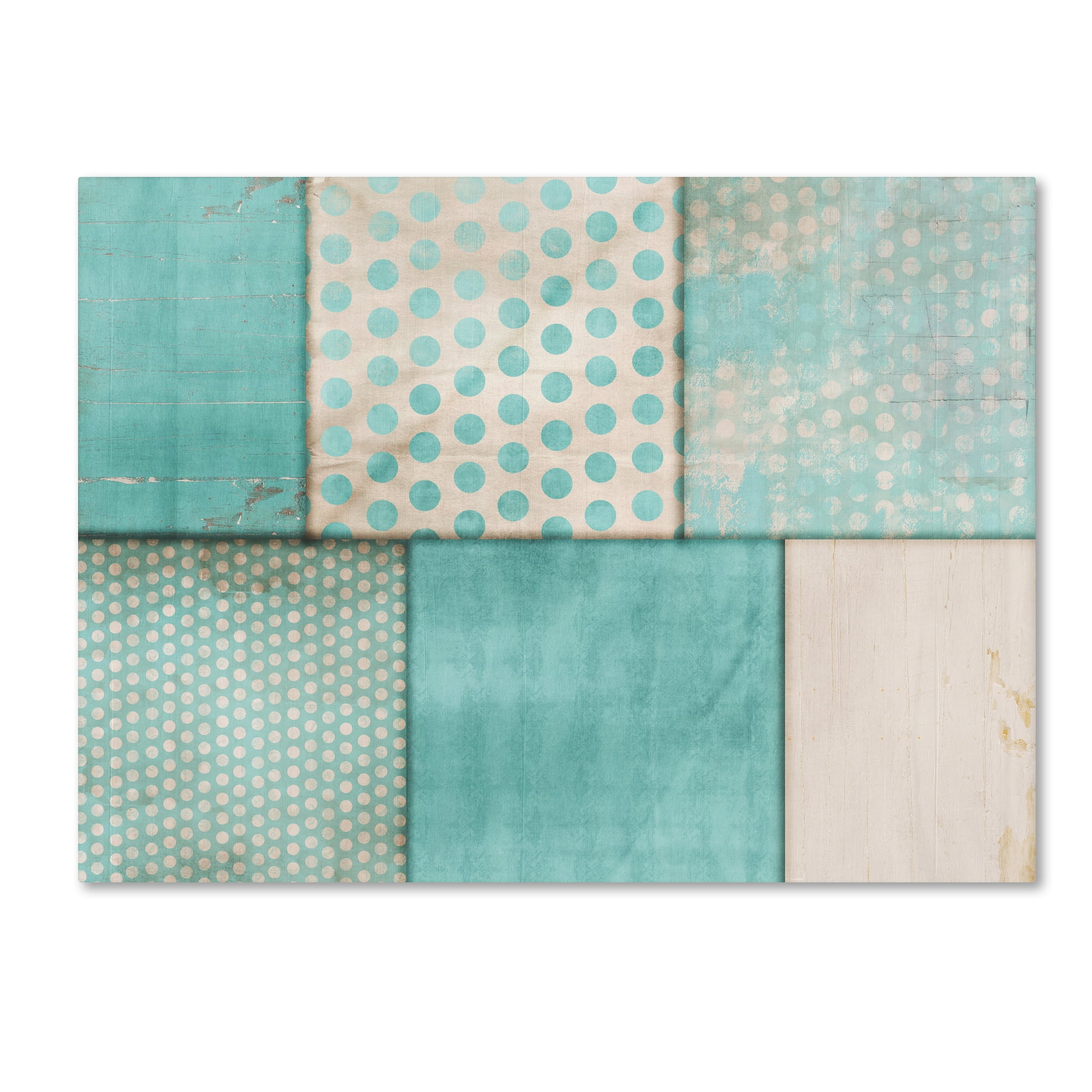 Trademark Fine Art 'Teal Print Collage' Canvas Art by Marcee Duggar