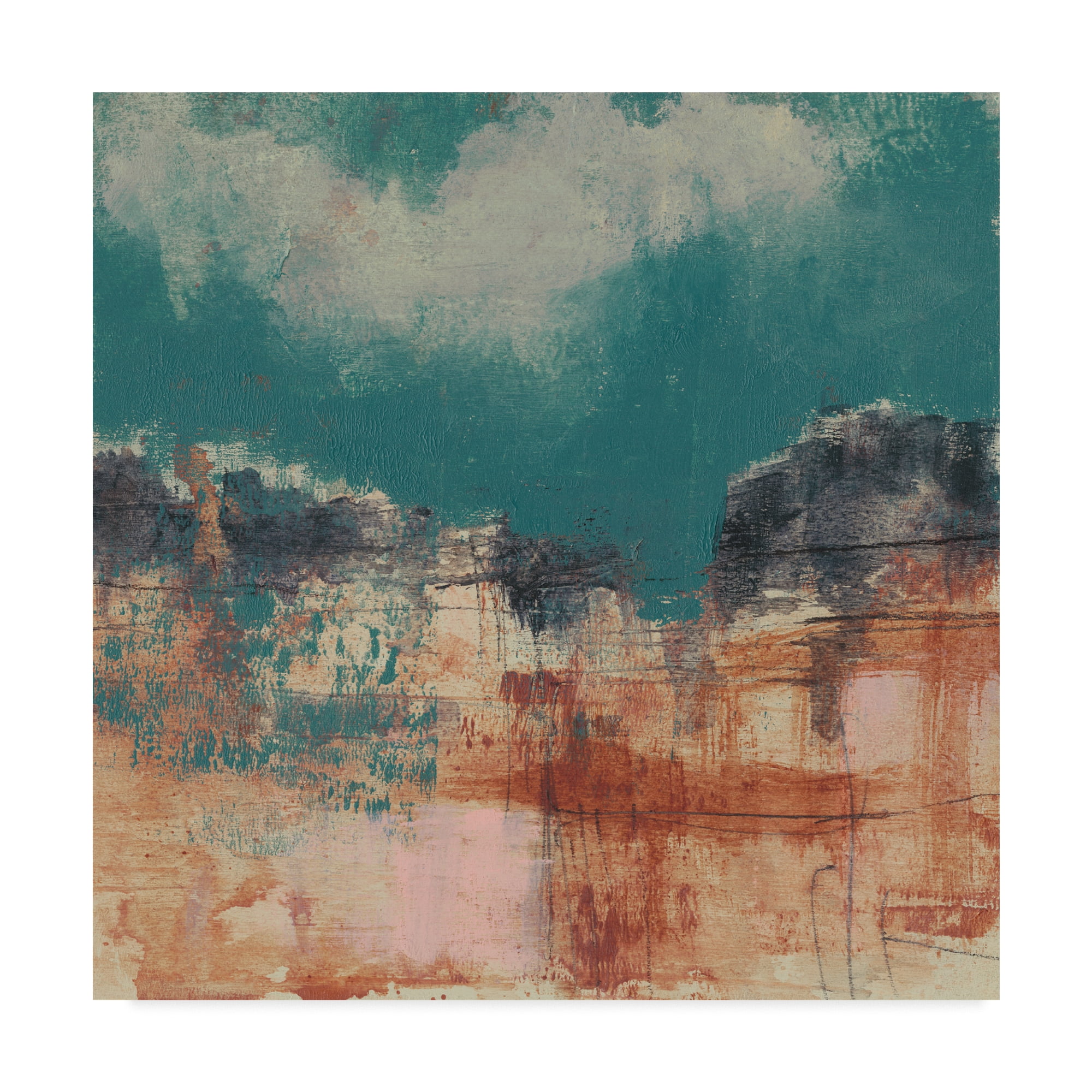 Trademark Fine Art 'Teal Sky I' Canvas Art by Jennifer Goldberger