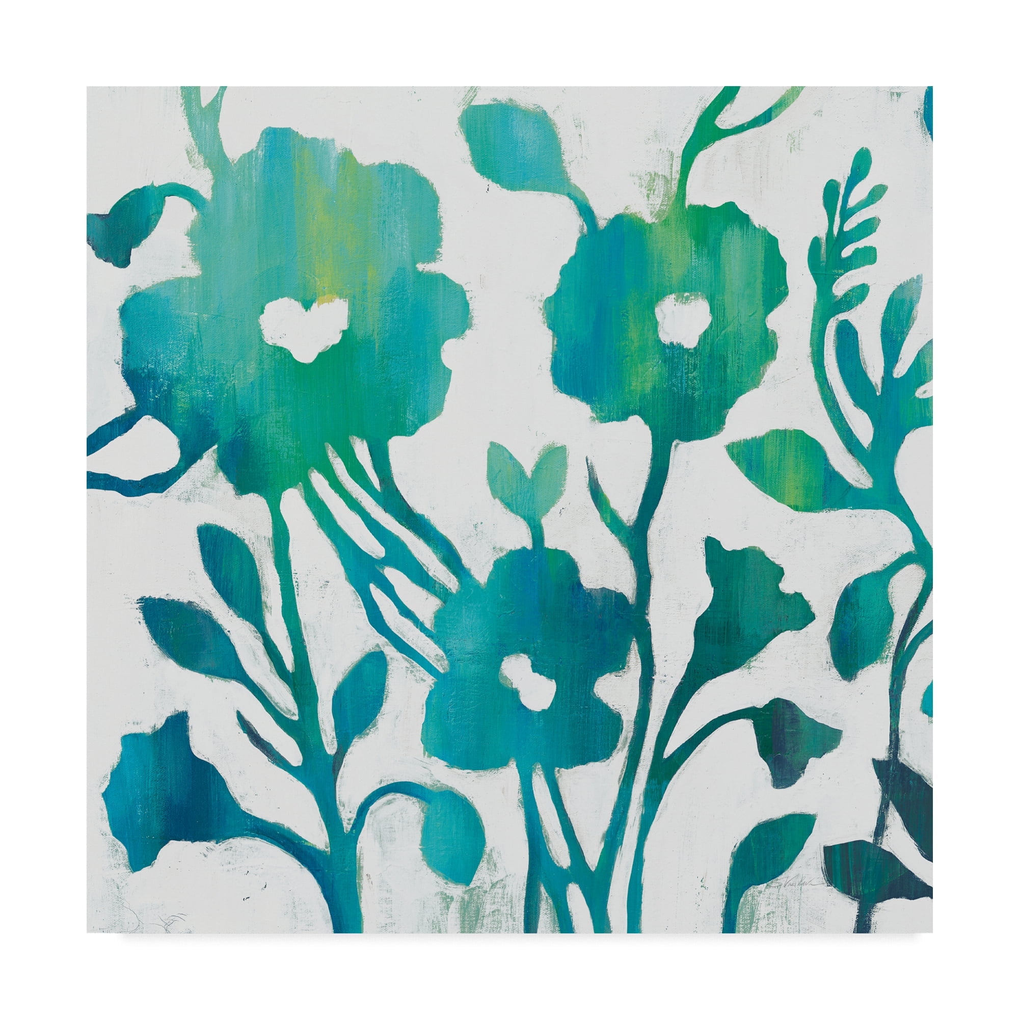 Trademark Fine Art 'Teal Trio IV on White' Canvas Art by Silvia Vassileva