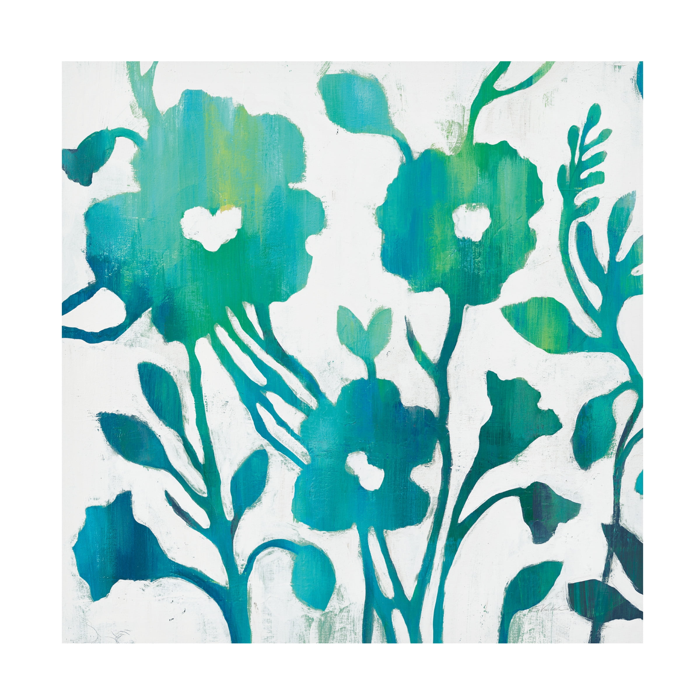Trademark Fine Art 'Teal Trio IV on White' Canvas Art by Silvia Vassileva