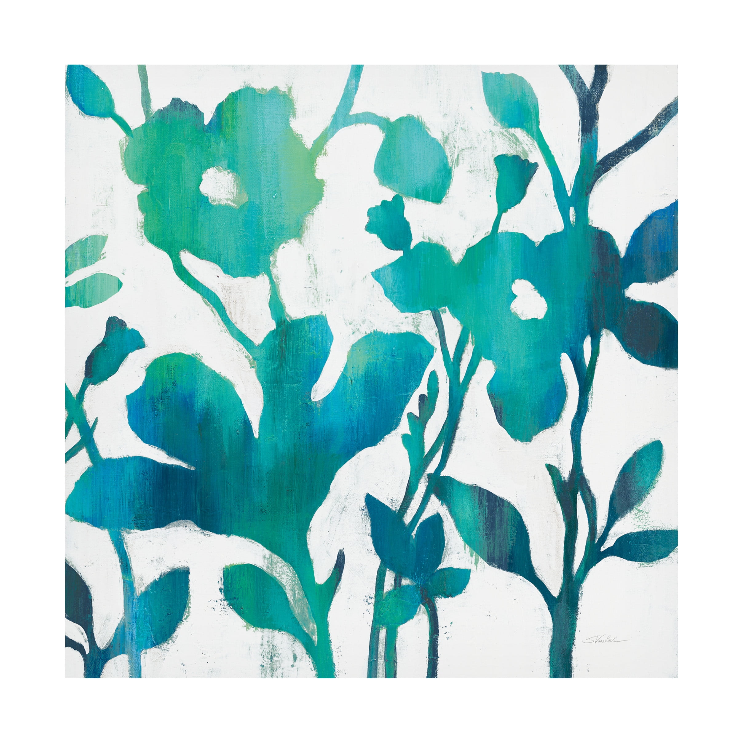 Trademark Fine Art 'Teal Trio V on White' Canvas Art by Silvia Vassileva