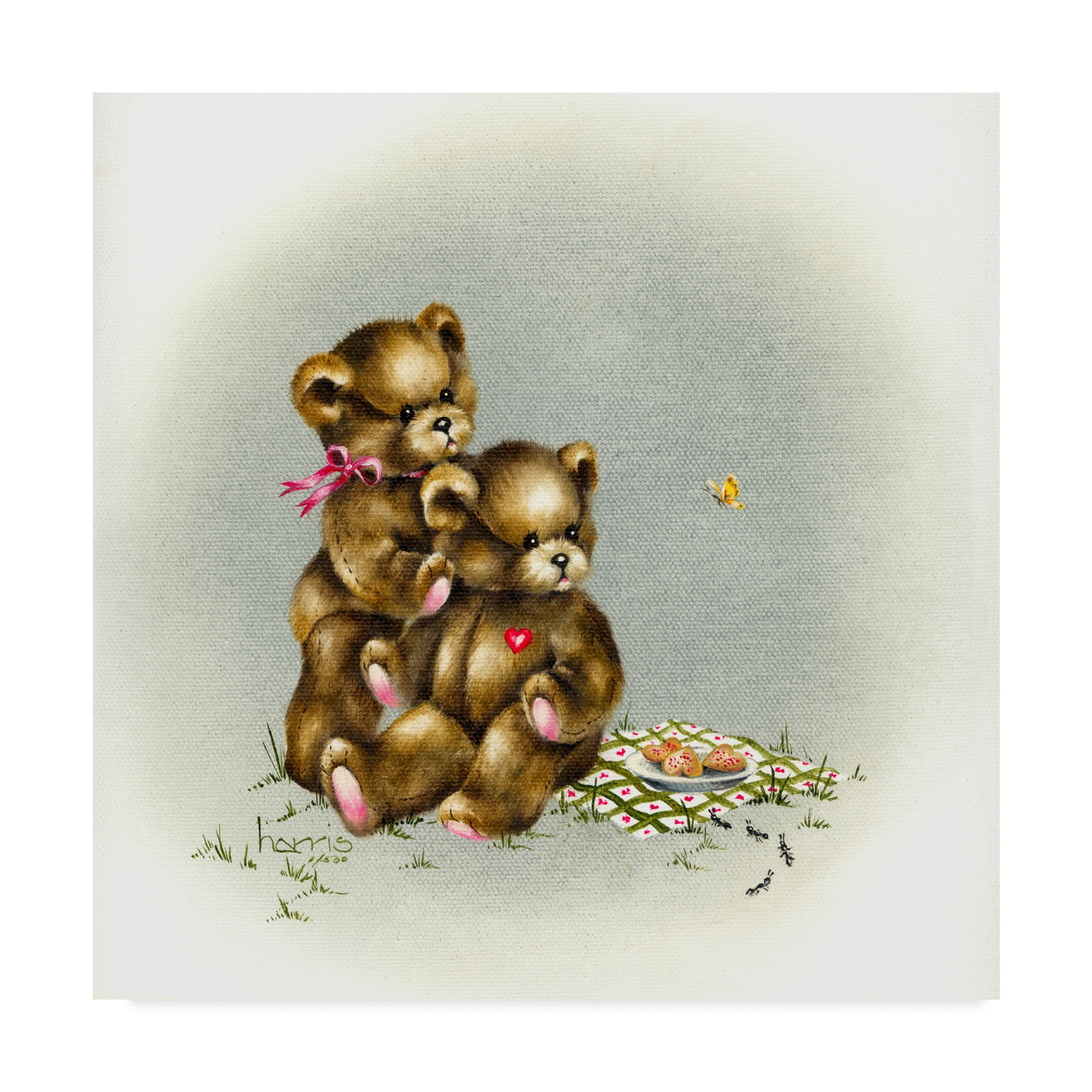 Trademark Fine Art 'Teddy Bears Picnic 1' Canvas Art by Peggy Harris