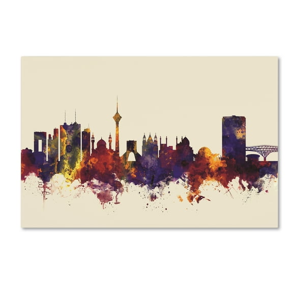 Trademark Fine Art 'Tehran Iran Skyline II' Canvas Art by Michael Tompsett