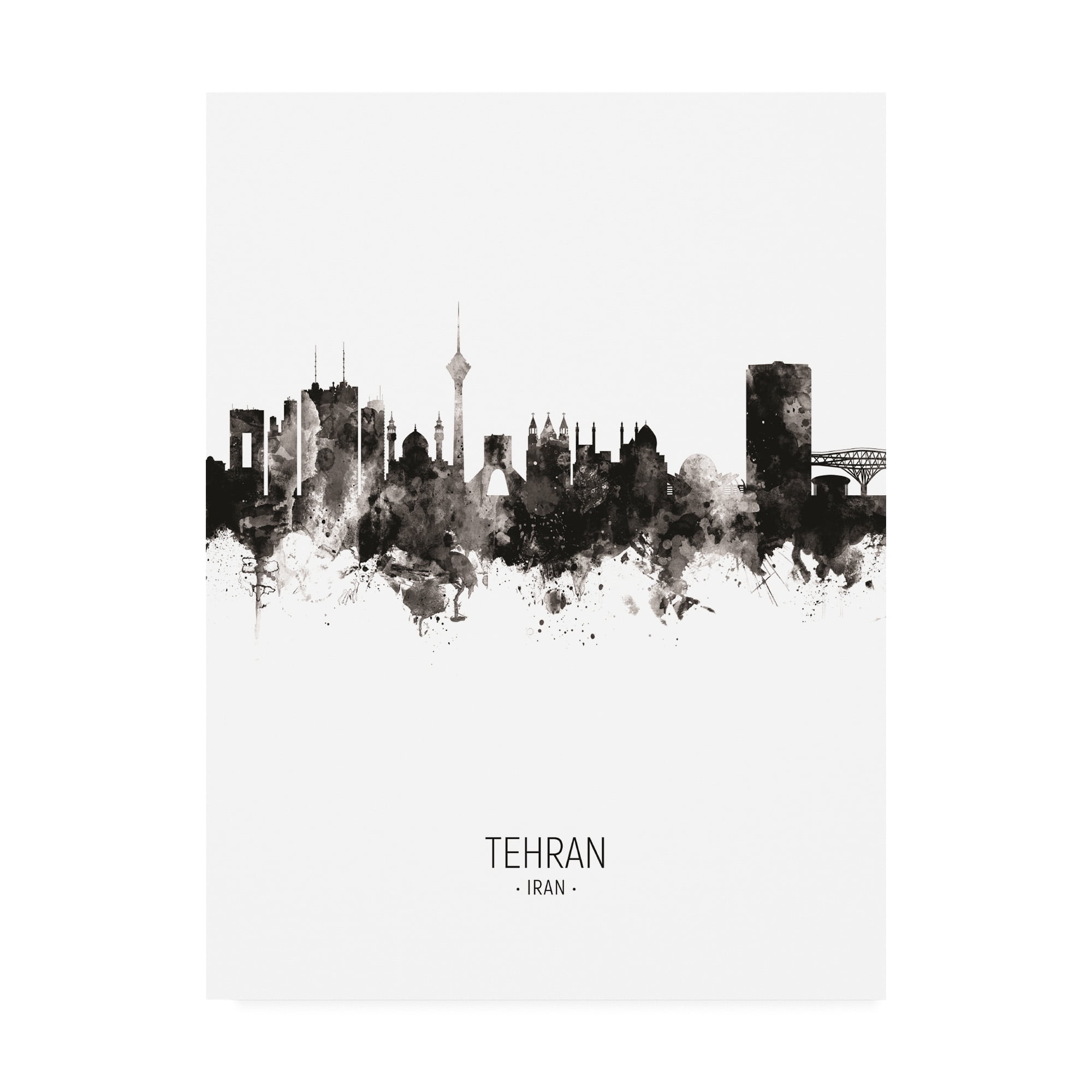 Trademark Fine Art 'Tehran Iran Skyline Portrait II' Canvas Art by Michael Tompsett