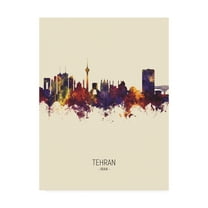 Trademark Fine Art 'Tehran Iran Skyline Portrait III' Canvas Art by Michael Tompsett