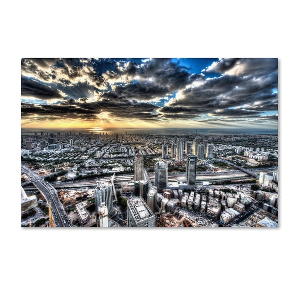 Trademark Fine Art "Tel Aviv - Israel-I" Canvas Art by David Ayash