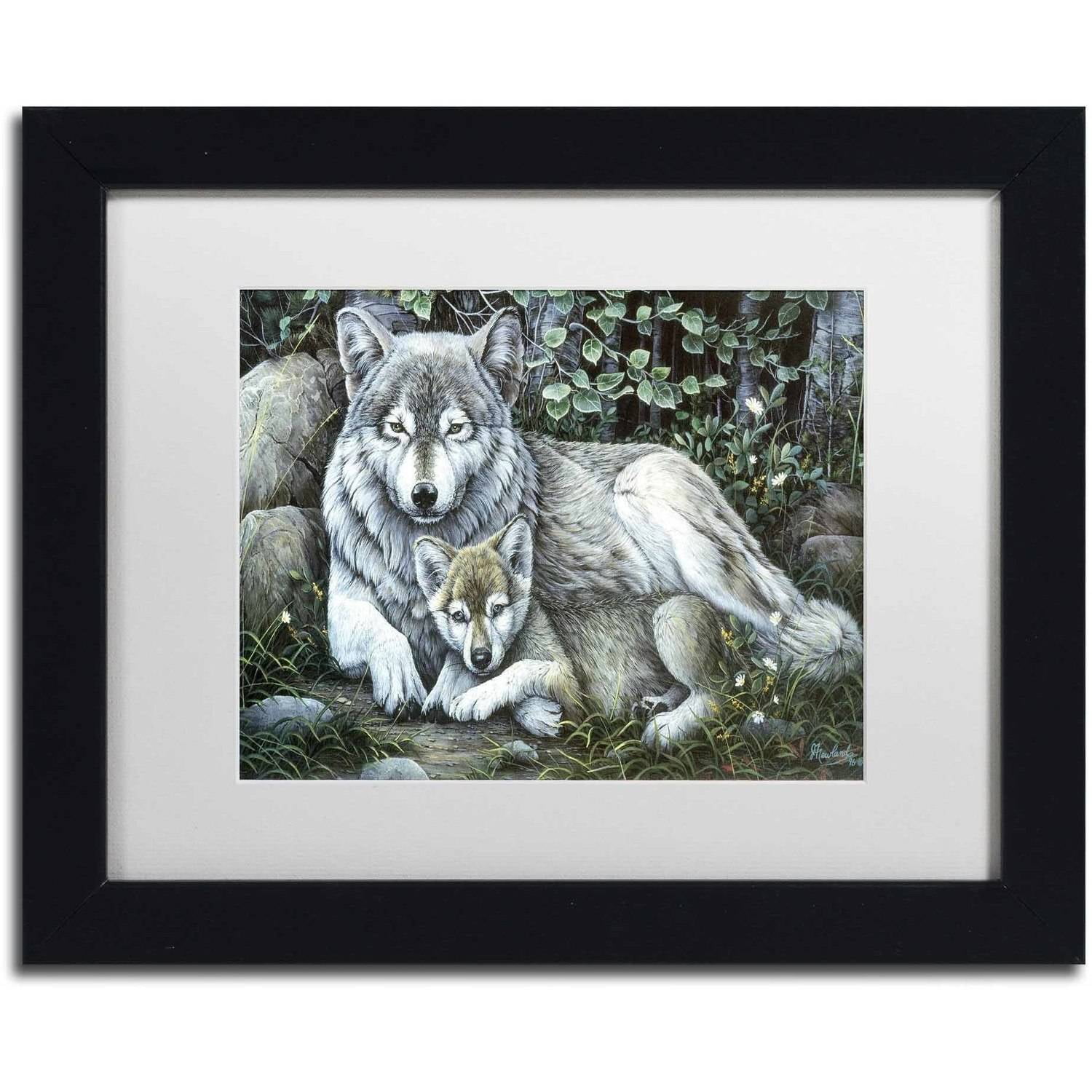 Trademark Fine Art 'Tender Moment' Canvas Art by Jenny Newland, White Matte, Black Frame