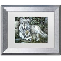 Trademark Fine Art 'Tender Moment' Canvas Art by Jenny Newland, White Matte, Silver Frame