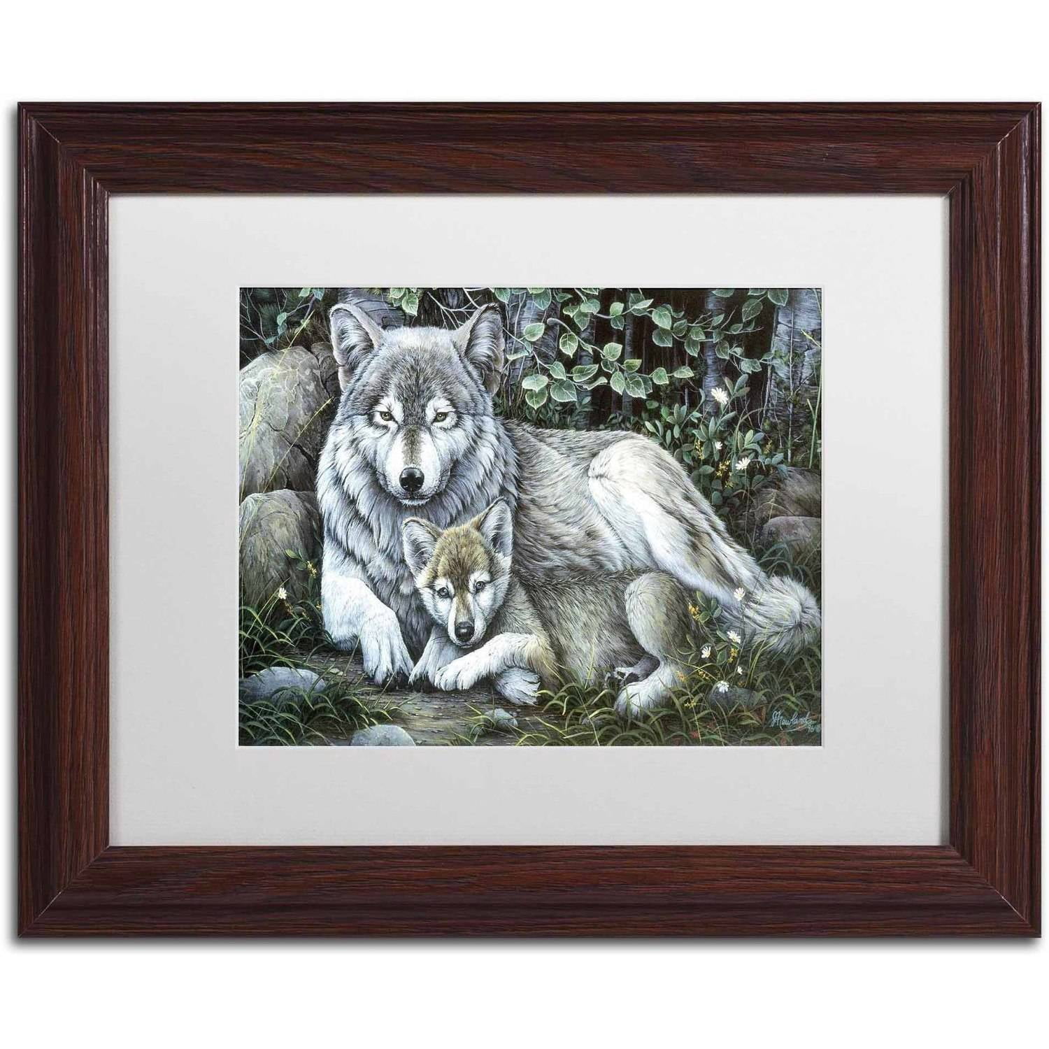 Trademark Fine Art 'Tender Moment' Canvas Art by Jenny Newland, White Matte, Wood Frame