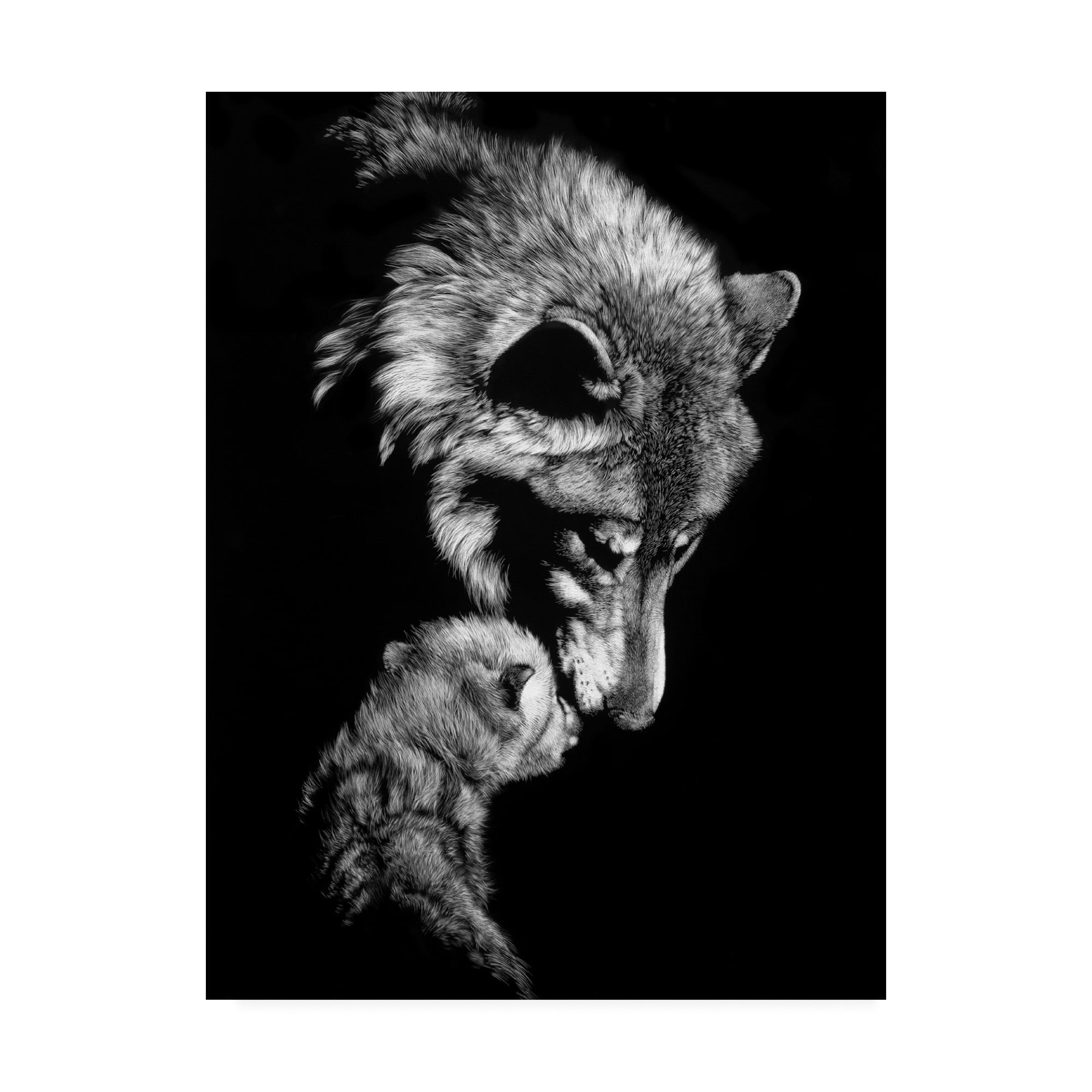 Trademark Fine Art 'Tenderness Wolf' Canvas Art by Julie Chapman
