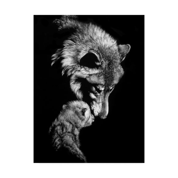 Trademark Fine Art 'Tenderness Wolf' Canvas Art by Julie Chapman