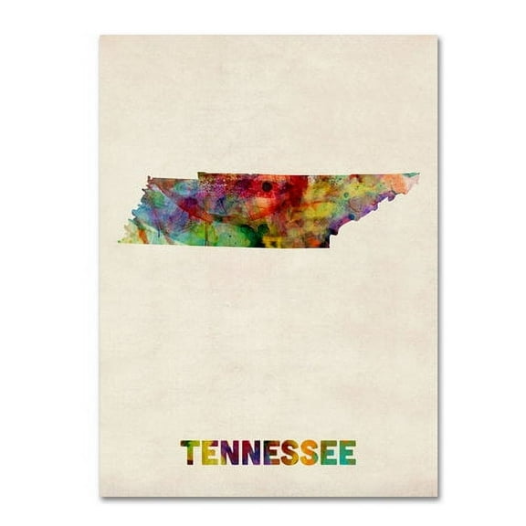 Trademark Fine Art "Tennessee Map" Canvas Wall Art by Michael Tompsett